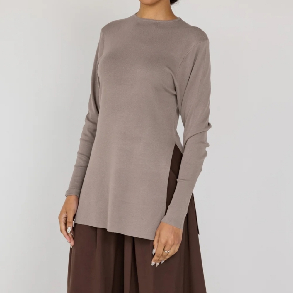 Side Slit Top - Truffle